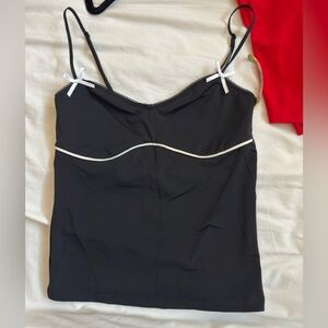 Zara Black Camisole with White Accents